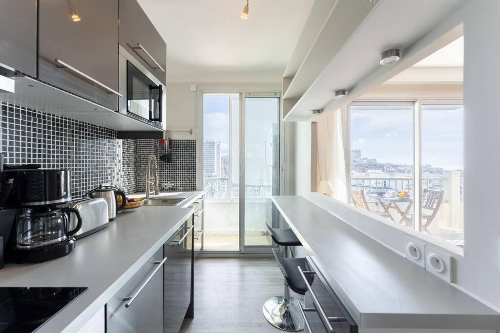 Vue Mer Plage Catalans Vieux Port Clim - 2 Chambres Marseille Eksteriør billede